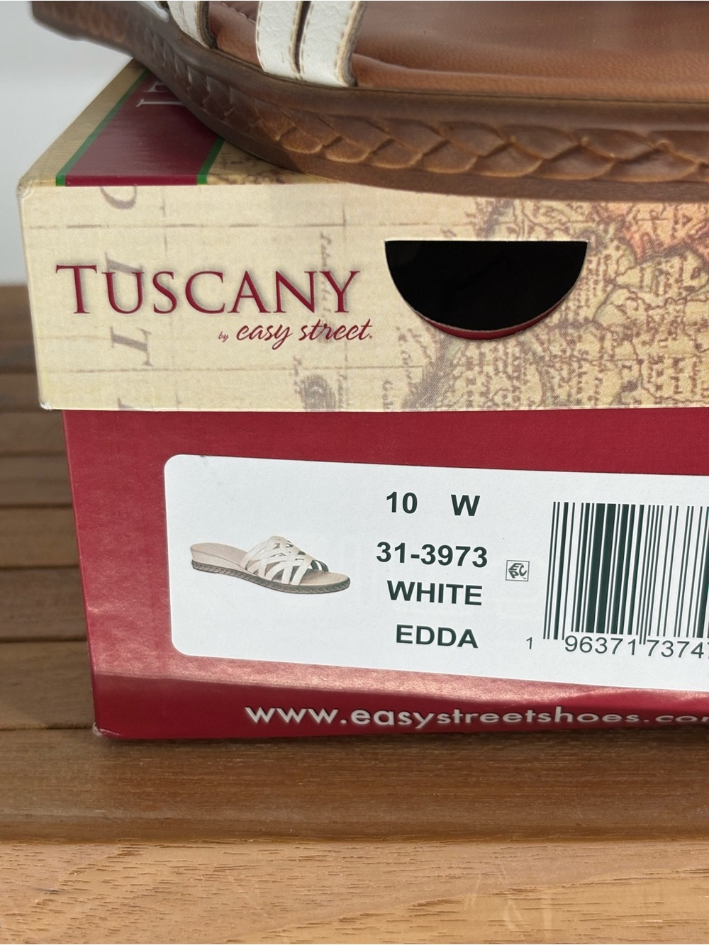 New TUSCANY White EDDA Woven Slide Sandals - Women's SIZE 10W - Picture 4 of 4